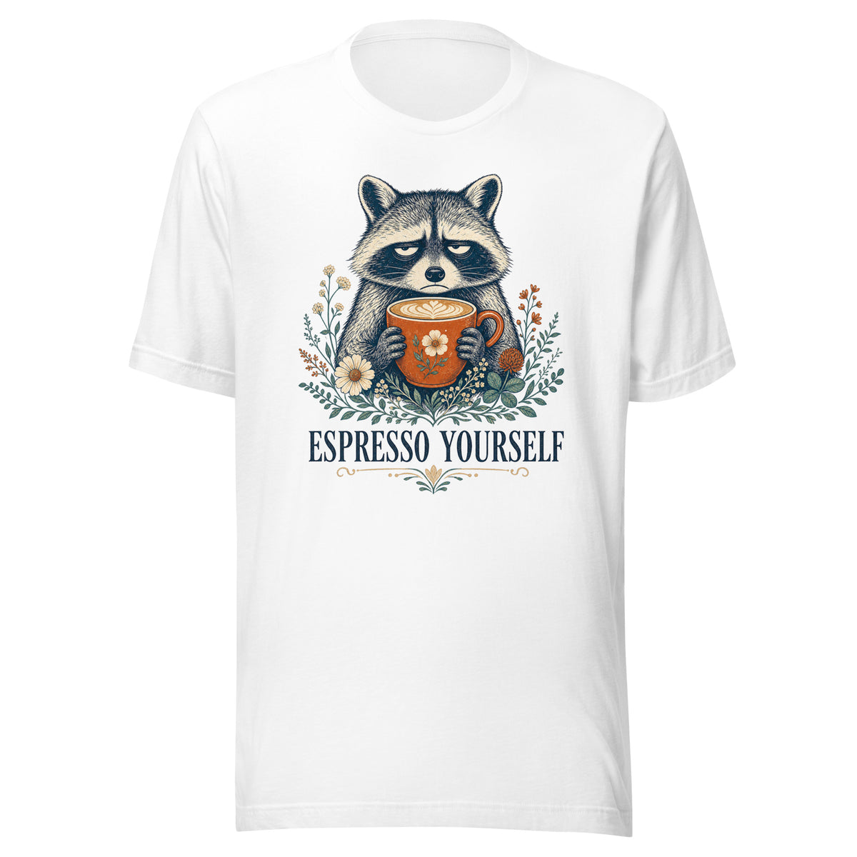 Espresso Yourself - Funny Raccoon Coffee T-Shirt