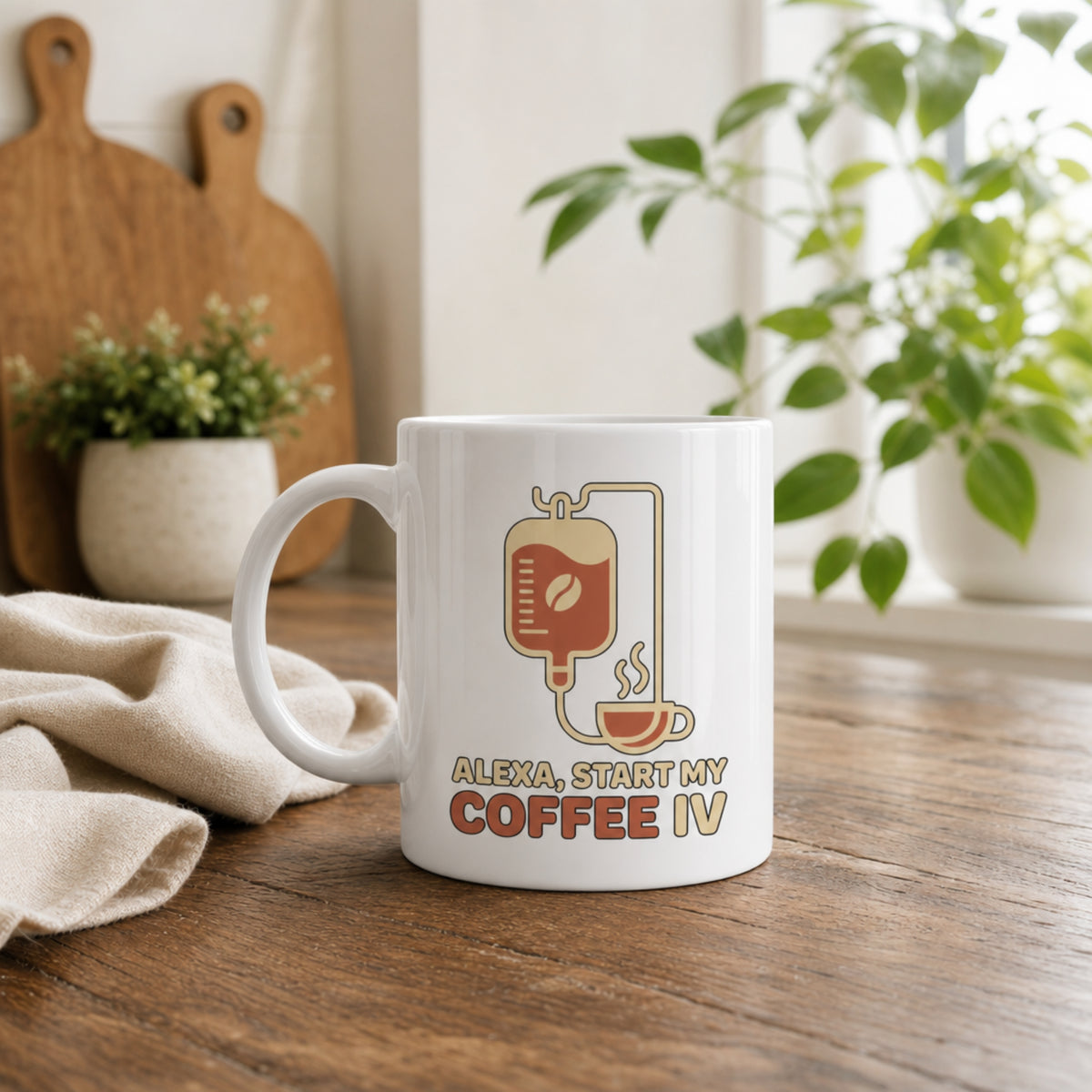 Alexa, Start My Coffee IV Mug - Funny Nurse Coffee Mug