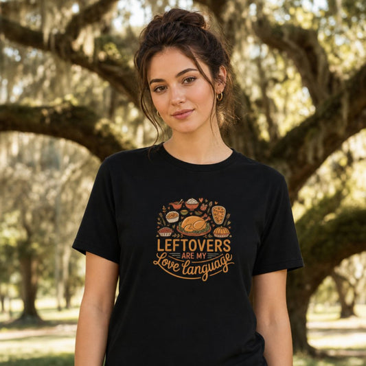 Leftovers Are My Love Language T-Shirt | Funny Thanksgiving Tee