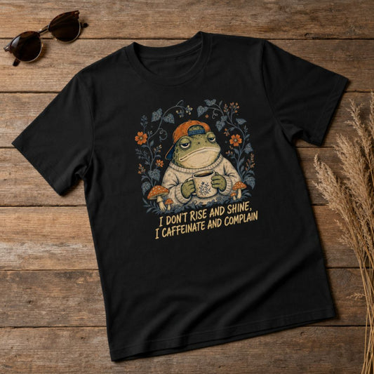I Don't Rise And Shine - Funny Coffee Grump T-Shirt