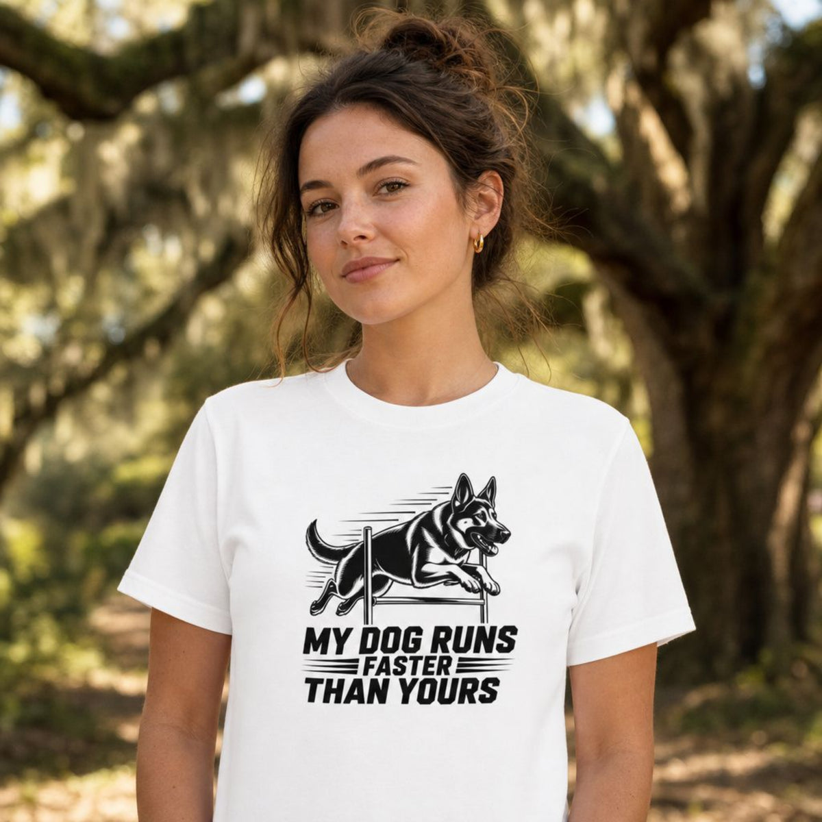 My Dog Runs Faster Than Yours German Shepherd Agility T-Shirt