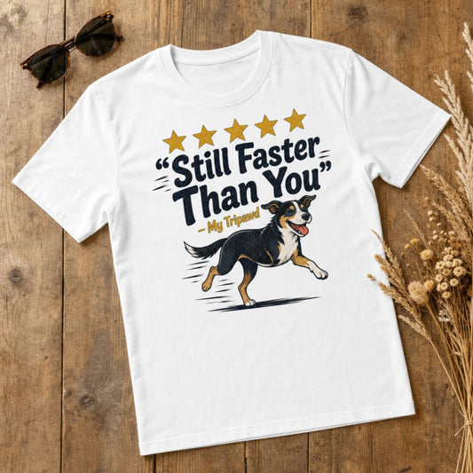 Still Faster Than You - My Tripawd Funny Three Legged Dog T-Shirt