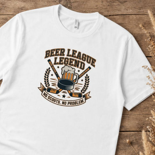 Beer League Legend Hockey T-Shirt | Funny Hockey Beer Graphic Tee