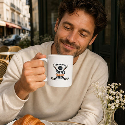 Plan For The Day Coffee Hockey Beer Coffee Mug