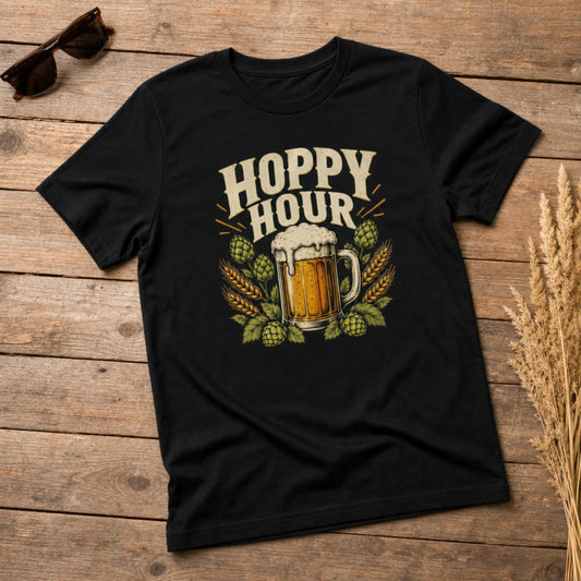 Hoppy Hour T-Shirt - Funny Craft Beer Pun Tee for IPA Lovers