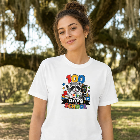 Proud SPED Teacher 100 Days of School Raccoon T-Shirt